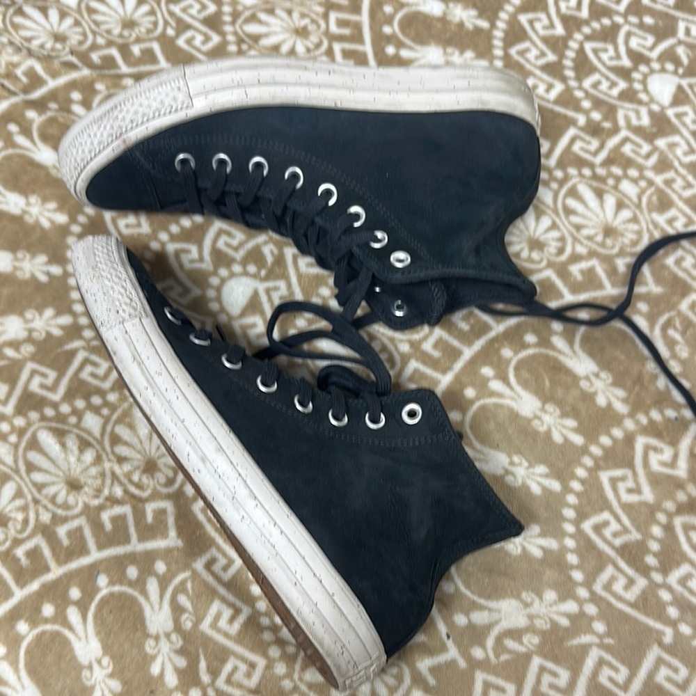 Converse Black and White High-Top Leather Sneakers